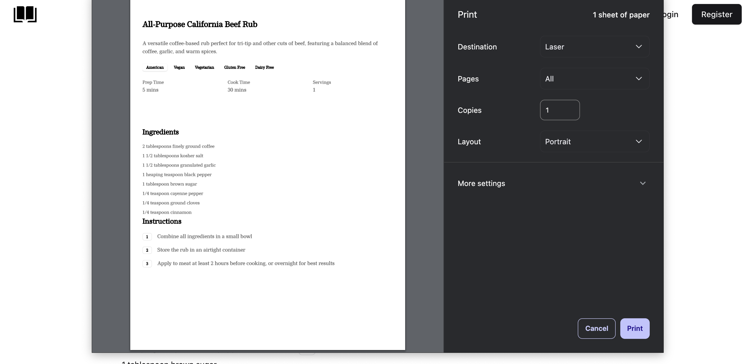 justgivemethe.recipes — Fast, structured recipe platform screenshot 2